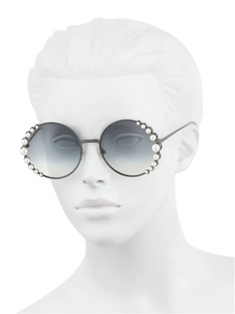 fendi round sunglasses with pearls